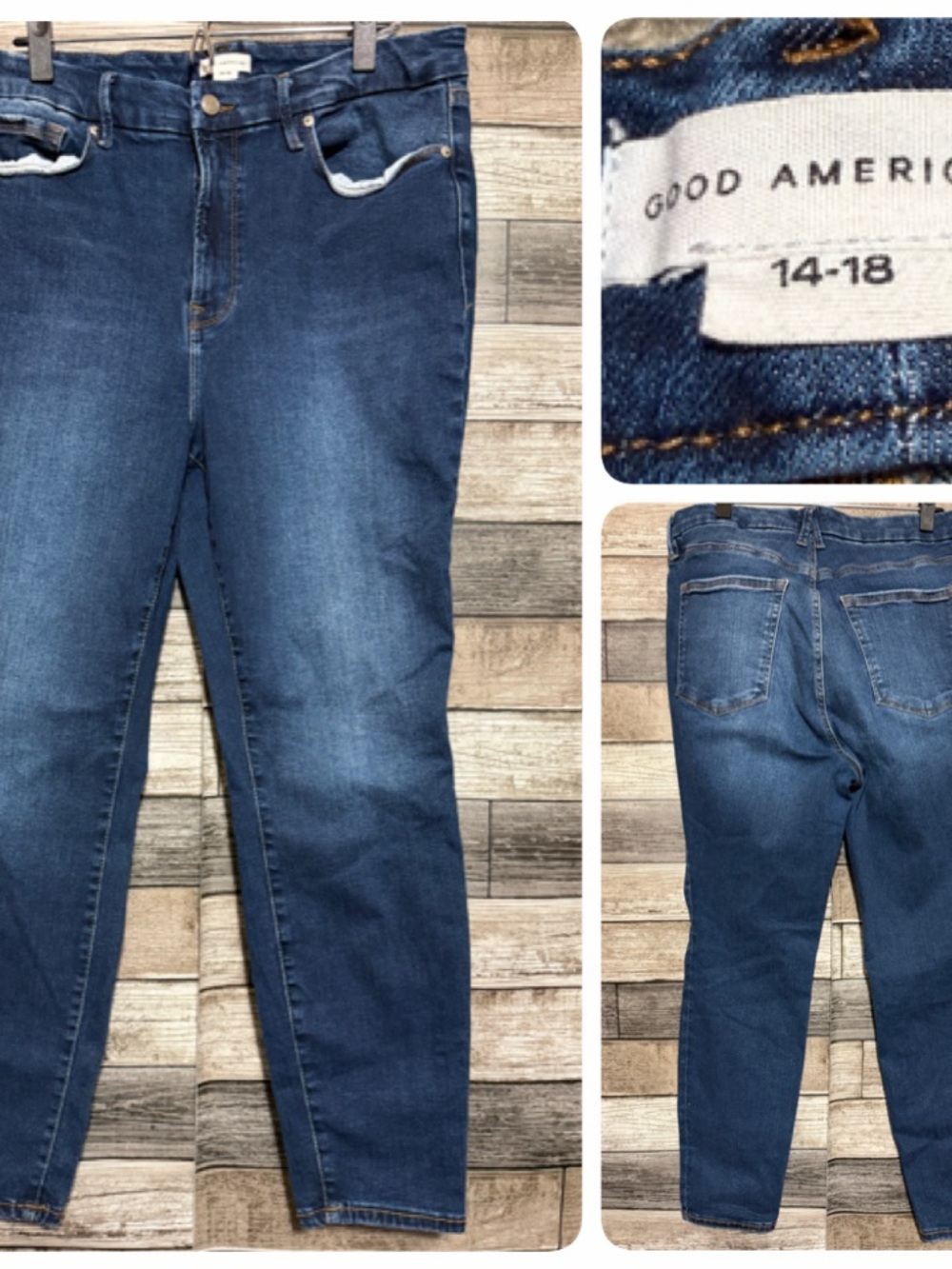 Good American Good Legs Always Fits Jeans Women’s 14-18 Blue Denim (Inseam 27)